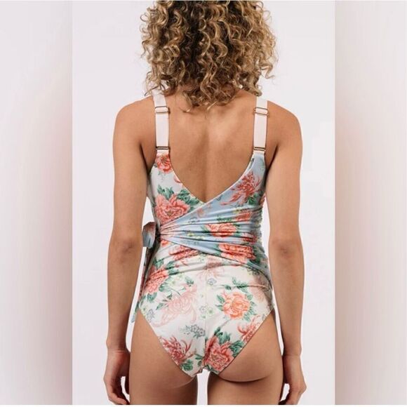 We are Hah Floral Wrap One Piece Swimsuit Size S - Picture 2 of 8